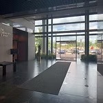 Richmond Plaza two-story granite lobby atrium — Class A office space Tulsa OK